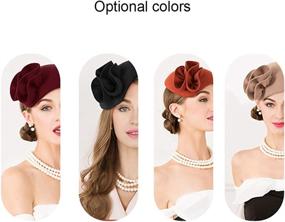 img 1 attached to Flower Womens Fascinator Pillbox Wedding Women's Accessories : Special Occasion Accessories