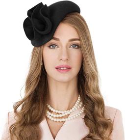 img 4 attached to Flower Womens Fascinator Pillbox Wedding Women's Accessories : Special Occasion Accessories