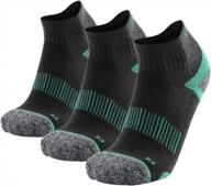 high-performance athletic cushion ankle quarter socks for men and women - 3 pairs by mk meikan, perfect for hiking and running logo