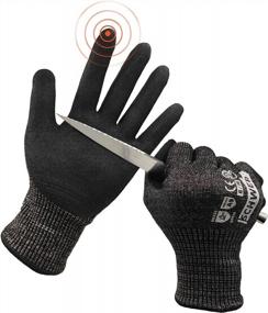 img 4 attached to ANSI A9 Cut Resistant Gloves For Extreme Protection - Sandy Nitrile Coated, Touch-Screen Compatible, Durable & Machine Washable (1 Pair)