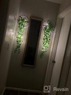 img 1 attached to Rustic Thicker Ivy Vines With Lights In Galvanized Metal Wall Planter - Hsuner Fake Hanging Plants For Modern Farmhouse Wall Decor, Boho Bedroom & Porch Decoration (Upgrade White) review by Ken Cudal
