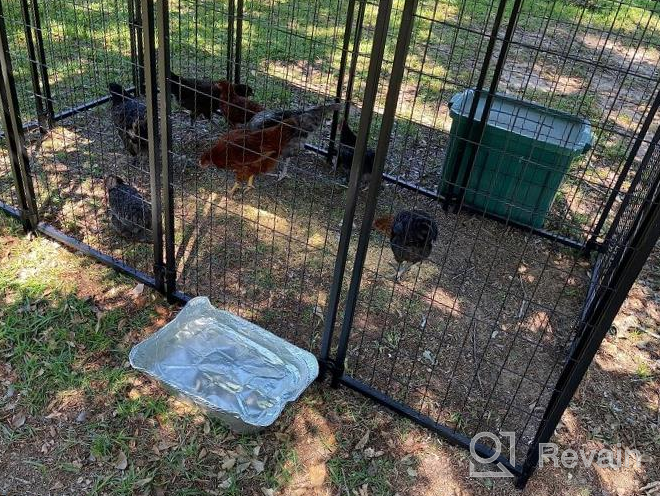 img 1 attached to Pawhut Large Outdoor Dog Kennel With Steel Fence, UV-Resistant Oxford Cloth Roof, And Secure Lock - 8' X 4' X 6' review by Karen Mabey