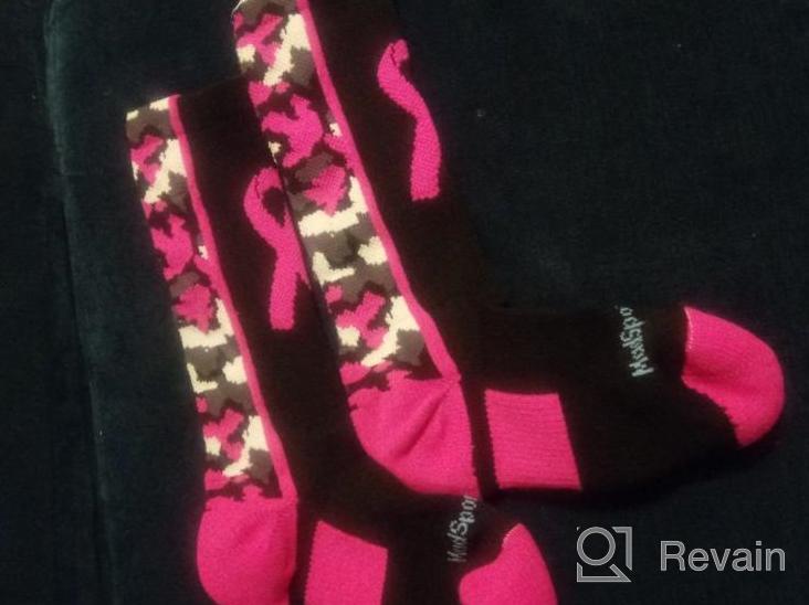 img 1 attached to 🎗️ Stay Stylish and Support Breast Cancer Awareness with MadSportsStuff Pink Ribbon Camo Athletic Crew Socks (Available in Multiple Colors) review by Stephen Doyle