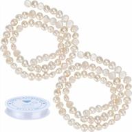 130pcs natural baroque freshwater pearls with elastic string for diy jewelry making in white color by buufan logo