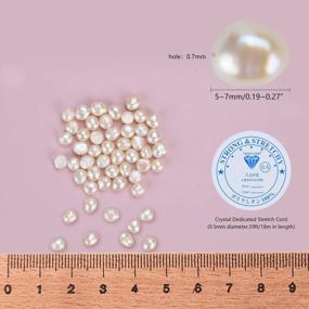 img 3 attached to 130PCS Natural Baroque Freshwater Pearls With Elastic String For DIY Jewelry Making In White Color By BUUFAN