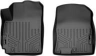 🔳 maxliner custom fit floor mats 1st row liner set in black for 2018-2022 hyundai kona (excluding electric models) logo