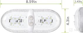 img 1 attached to 🚐 Leisure LED 5 Pack Euro Double Dome RV Interior Light Fixture - 600 Lumen, 12V Cool White LED, 2835 SMD, For Camper Trailer Motorhome 5th Wheel (Cool White 6000-6500K, 5-Pack)