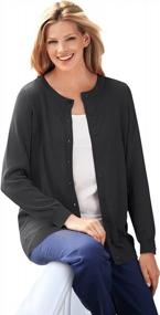 img 4 attached to Plus Size Women'S Perfect Long-Sleeve Cardigan Sweater By Woman Within