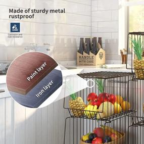 img 2 attached to Organize Your Kitchen With BENOSS 4-Layer Metal Fruit Basket On Wheels!