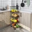 organize your kitchen with benoss 4-layer metal fruit basket on wheels! logo
