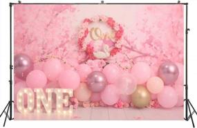 img 1 attached to Создайте волшебные воспоминания с розовой принцессой-лебедем на фоне первого дня рождения для тортов и фотореквизита
