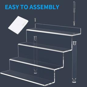 img 2 attached to Organize And Display In Style: Clear Acrylic Riser Shelf For Amiibo, Funko POP Figures & More - 2 Pack Large Stand
