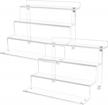 organize and display in style: clear acrylic riser shelf for amiibo, funko pop figures & more - 2 pack large stand logo