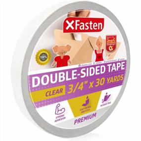 img 4 attached to XFasten Clear Double Sided Sticky Tape: Removable, Anti-Scratch Cat Training Tape, Carpet & Woodworking Adhesive - 3/4 Inch X 30 Yards Single Roll