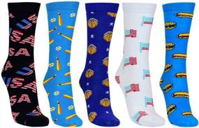 img 4 attached to Pack Of Colorful And Cute Novelty Socks For Men And Women - Cool And Fun Crew Socks By Tstars
