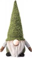14 inch handmade christmas gnome gift - funoasis tomte plush doll for holiday decoration, birthday present & home ornaments tabletop santa figurines (green) logo