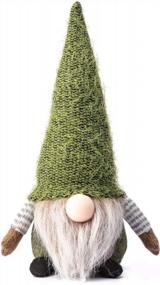 img 4 attached to 14 Inch Handmade Christmas Gnome Gift - Funoasis Tomte Plush Doll For Holiday Decoration, Birthday Present & Home Ornaments Tabletop Santa Figurines (Green)