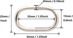 img 3 attached to Silver Oval Ring Buckle Loops For Leather Bag Straps - Pack Of 4 By BIKICOCO