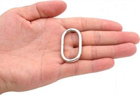 img 2 attached to Silver Oval Ring Buckle Loops For Leather Bag Straps - Pack Of 4 By BIKICOCO