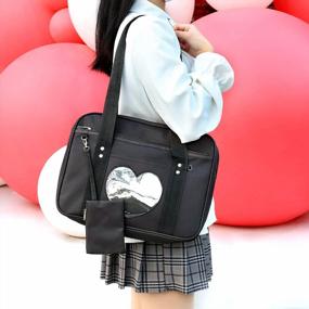 img 2 attached to Kawaii Ita Bag: Cute Japanese School Tote With Large Capacity And Heart-Shaped Purse