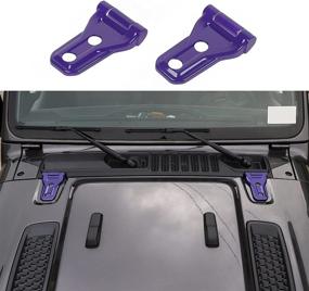 img 4 attached to RT-TCZ Hood Hinge Cover Exterior Decoration Kits Accessories For 2018-2022 Jeep Wrangler JL JLU And Gladiator JT (Purple)