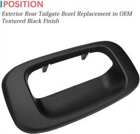 img 3 attached to OE 15228539 IRONTEK Black Tailgate Handle Bezel Replacement For 99-07 Chevy Silverado/GMC Sierra 1500, 2500, 3500 HD Pickup Truck