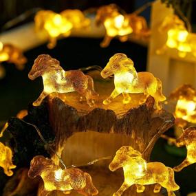 img 4 attached to JASHIKA Unique Horse String Lights Gifts For Girl Cute Decorative Pony Lights Dual Color 8.5Ft 20LED USB Or Battery Operated For Indoor Bedroom Tent Birthday Holiday Christmas Décor