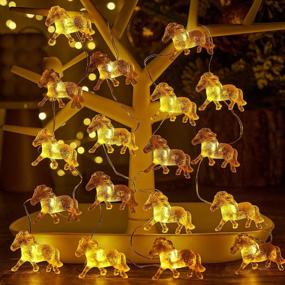 img 1 attached to JASHIKA Unique Horse String Lights Gifts For Girl Cute Decorative Pony Lights Dual Color 8.5Ft 20LED USB Or Battery Operated For Indoor Bedroom Tent Birthday Holiday Christmas Décor