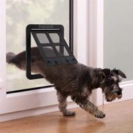 🐾 papipet lockable sliding screen pet door for small dogs & cats - self-closing, magnetic with locking function (s, black) логотип