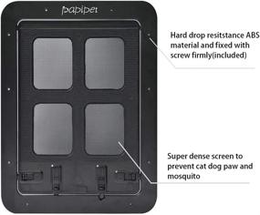 img 2 attached to 🐾 Papipet Lockable Sliding Screen Pet Door for Small Dogs & Cats - Self-Closing, Magnetic with Locking Function (S, Black)