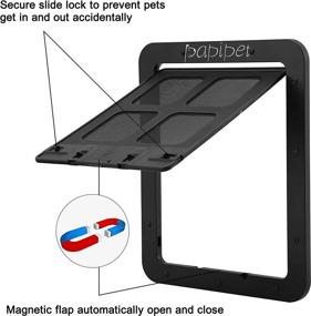 img 3 attached to 🐾 Papipet Lockable Sliding Screen Pet Door for Small Dogs & Cats - Self-Closing, Magnetic with Locking Function (S, Black)