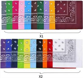 img 3 attached to Stay Stylish With Alotpower'S Cowboy Bandanas 30 Pack: Assorted Paisley Polyester Headbands For Men And Women (22X22 Inch)
