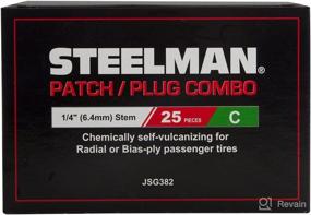 img 4 attached to 🔧 Steelman 1/4-Inch Tire Repair Patch/Plug Combo for Tubeless Tires - 1-Piece Fix, Chemical/Heat Cure, Lead Wire, Box of 25