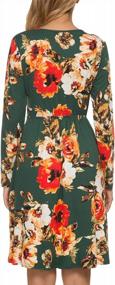 img 1 attached to Floral Tunic Wrap Dress With Long Sleeves And Pockets For Women'S Casual Fall Fashion By LAINAB