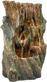 img 1 attached to Zen Tree Trunk Water Fountain With LED Lights - 15.75" Indoor/Outdoor Tabletop Relaxation Feature For Meditation And Decoration