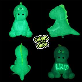 img 2 attached to 14 Inch Blue Dinosaur Stuffed Animal Plush Toy That Glows In The Dark - L1000