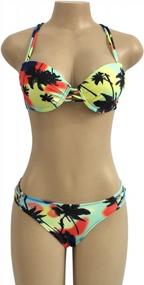 img 1 attached to Women'S Sexy 2PCS Adjustable Strappy Bikini Sets Swimsuits For Beach Bathing Suit Padded Tankini