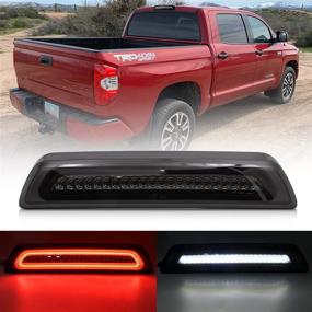 img 4 attached to 🚦 Red LED Strobe Rear 3rd Brake Center High Mount Stop Lamp + White Cargo Light Kit Euro Smoked Lens for 07-21 To-yo-ta Tundra XK50 Pickup Trucks