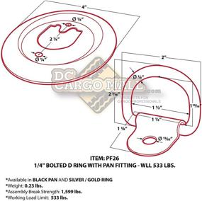 img 3 attached to DC Cargo Mall 10 Flush Mount D-Rings with Plastic Pan Fitting, 🚚 Ideal for Securing Trailer Cargo Load; Maximum Safe Working Limit of 533 pounds