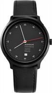 mondaine helvetica stainless steel quartz watch with leather strap, black, 20 (model: mh1.r2223.lb) logo