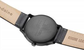 img 3 attached to Mondaine Helvetica Stainless Steel Quartz Watch With Leather Strap, Black, 20 (Model: MH1.R2223.LB)