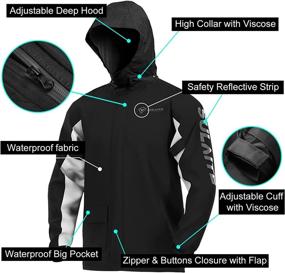 img 2 attached to Gute Men Women Rain Suits: Waterproof Rainstorm Coat with Shoe Cover - Ideal Motorcycle Rain Gear for Work & Cycling