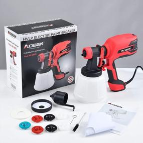 img 3 attached to 🔴 AOBEN 750w Home Electric Paint Sprayer with 8 Nozzles and 3 Spray Patterns - Perfect for Fence, Cabinet, and Home Painting (RED)