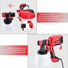 img 1 attached to 🔴 AOBEN 750w Home Electric Paint Sprayer with 8 Nozzles and 3 Spray Patterns - Perfect for Fence, Cabinet, and Home Painting (RED)