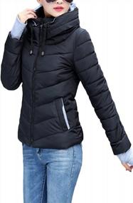 img 3 attached to Warm Cotton Quilted Down Coat For Women: Sandbank Winter Parka With Stand Collar