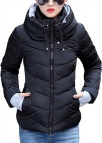 img 4 attached to Warm Cotton Quilted Down Coat For Women: Sandbank Winter Parka With Stand Collar