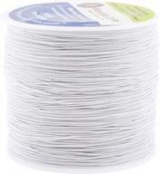 🧵 thin fine shirring elastic thread for sewing - mandala crafts 0.6mm 87 yards white - ideal for sewing machine knitting logo