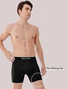 img 2 attached to Molasus Men'S Soft Cotton Boxer Briefs With Open Fly And Tagless Design