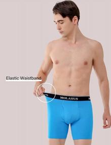 img 3 attached to Molasus Men'S Soft Cotton Boxer Briefs With Open Fly And Tagless Design