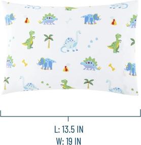 img 1 attached to Wildkin 100% Cotton Hypoallergenic Toddler Pillow Case For Boys & Girls, Measures 19 X 13.5 Inches Kids Pillowcase, Pillow Cover Fits A Toddler Sized Pillow (Dinosaur Land)